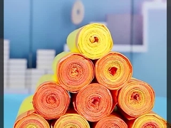 環境に優しいリサイクルゴミ袋 リサイクルプラスチック製 引き紐で閉める